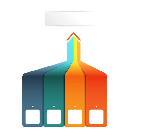 Vertical colourful strips with prospect and shade. Template Infographic for 4 options.の写真素材