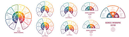 Set of elements for infographics. colorful templates. Pie chart. business strategy. Place for text.
