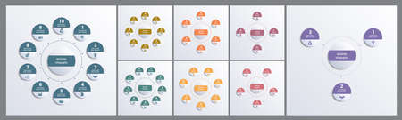 Sets of multicolored templates for infographicsのイラスト素材
