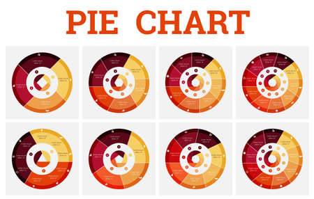 Monochrome pie chart. Infographic templates for presentations