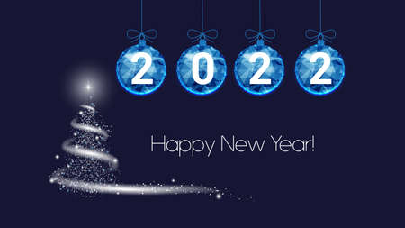 Christmas balls 2022 and Christmas tree with the star of Jesus.