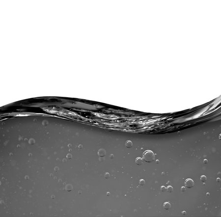 Oil wave and liquid with bubbles. black and white.の写真素材