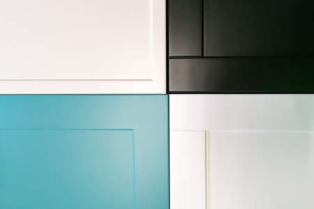 creative idea for the background. bright color combinations of furniture facadesの写真素材