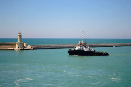 Ligurian Sea, ships from the pier, the lighthouse, the port of Livorno