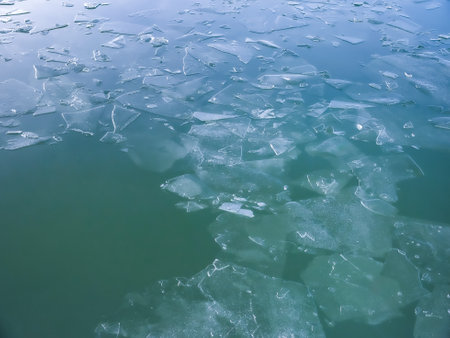 creative ideas for the background. ice on the river close upの写真素材