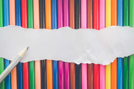 Pattern colour pencils texture and background with paper for add textの写真素材