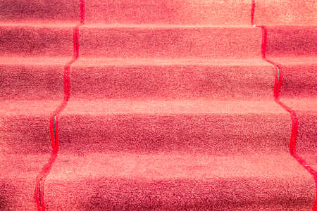 Red carpet on a stairwayの写真素材