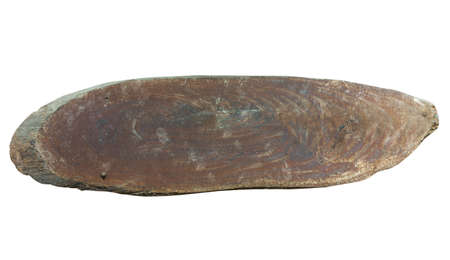 Old wooden board isolated on white backgroundの写真素材