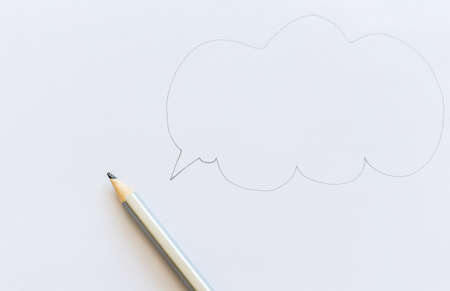 Pencil with speech bubbleの写真素材