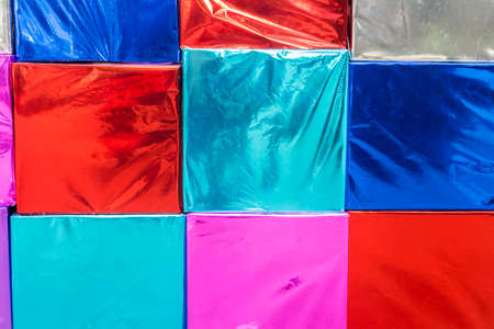 Colorful boxes backgroundの写真素材