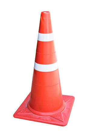 Traffic cone isolated on white backgroundの写真素材