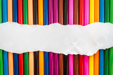 Pattern colour pencils texture and background with paper for add textの写真素材