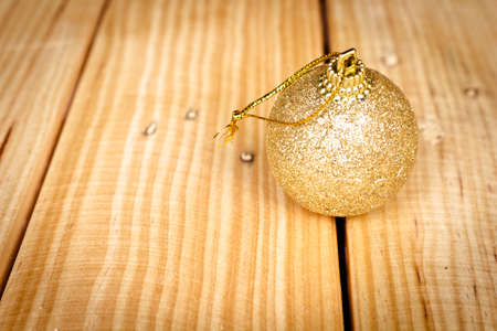 Gold christmas ballの写真素材