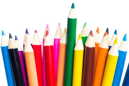 Colour pencils isolated on white backgroundの写真素材