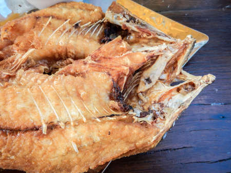 Fried fish With Fish sauce - Famouse Thai seafood menuの写真素材