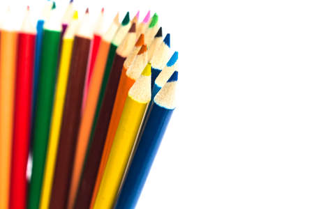 Colour pencils isolated on white backgroundの写真素材