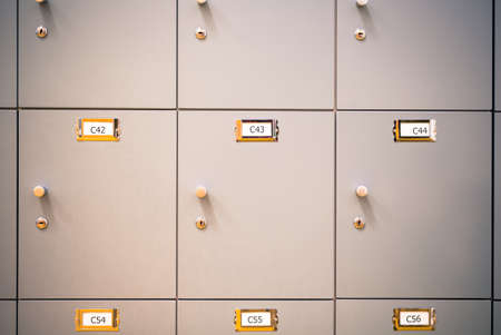 Lockers cabinets in a locker roomの写真素材