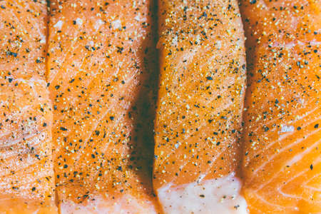 Fresh raw salmonの写真素材