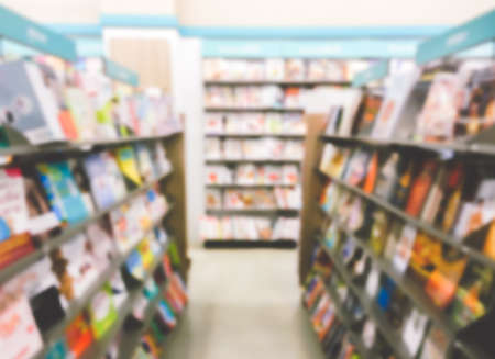 Blur or Defocus Background of  book and bookshelf in book store