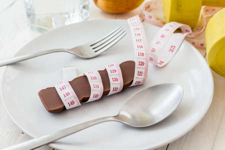 A energy chocolate bar - dieting conceptの写真素材