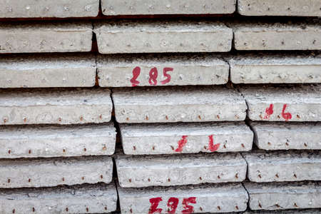 Cement sheet on the ground of construction siteの写真素材