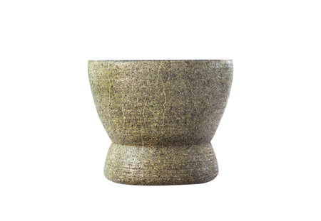 Stone mortar isolated on the white background. This has clipping pathの写真素材