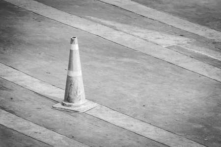 Traffic cone on the roadの写真素材