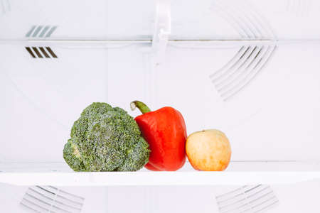 Refrigerator of healthy fruits and vegetablesの写真素材