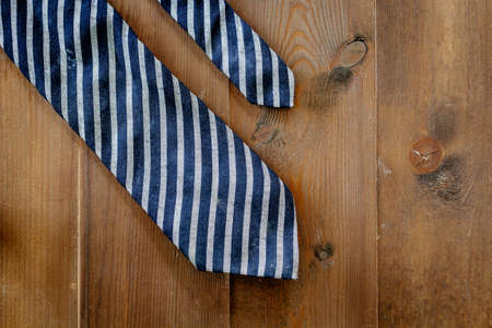 Necktie  on wooden backgroundの写真素材