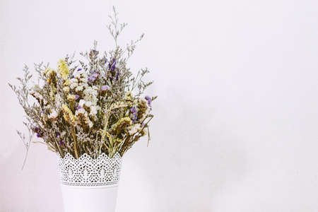 Dried flower on wooden tableの写真素材