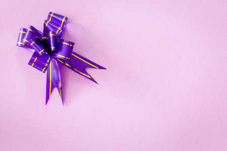 Ribbon on pink backgroundの写真素材