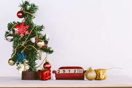 Christmas tree with decorated christmasの写真素材