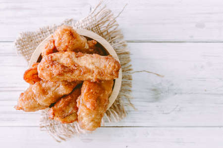 Sweetened fried banana frittersの写真素材