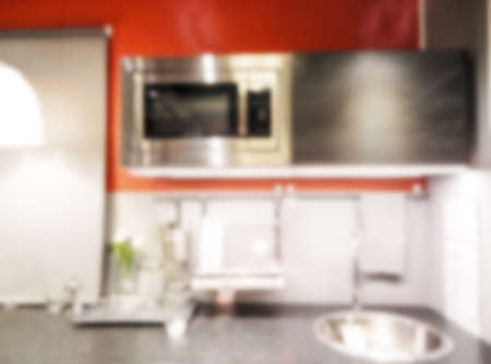 Modern kitchen blurred background の写真素材