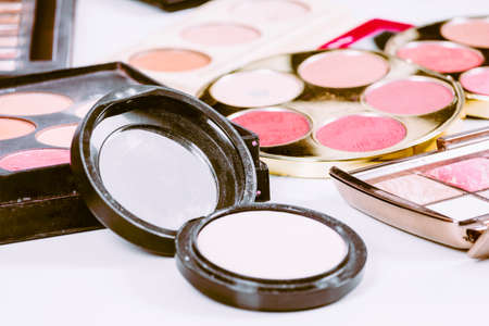Makeup cosmetic set on tableの写真素材