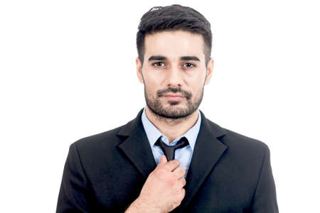 Portrait of handsome businessman isolated on white backgroundの写真素材