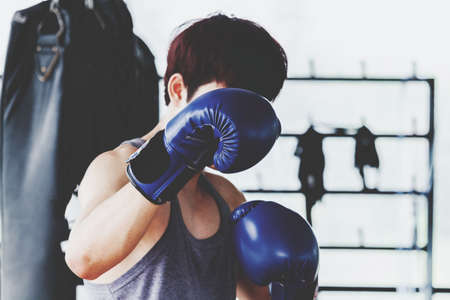 Sportman with boxing gloves