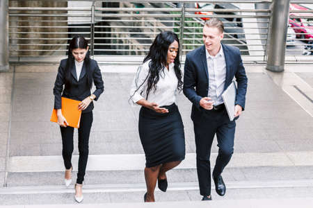 Group of  business team walking at streetの写真素材