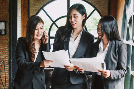 Group of business partners talking and working. Business conceptの写真素材