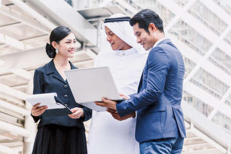 Group of business partners talking and working. Business conceptの写真素材