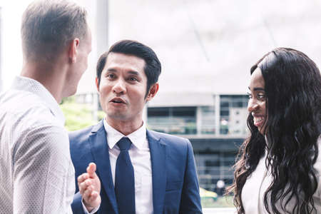 Group of business partners talking and working. Business conceptの写真素材