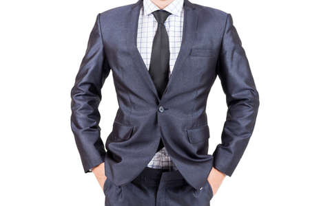 Businessman with black suit isolated on white background