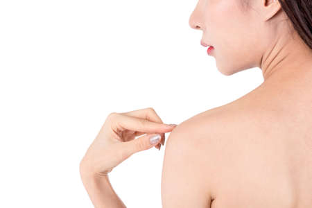 Beautiful woman beauty health care.beauty and spa.perfect fresh skin isolated on white background