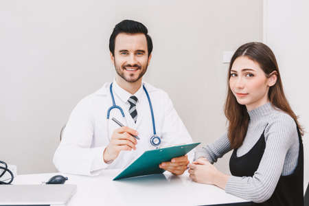 Doctor and woman patient In hospital.healthcare and medicineの写真素材