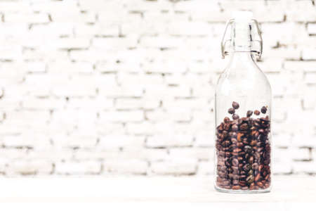 Coffee bean on white wall backgroundの写真素材