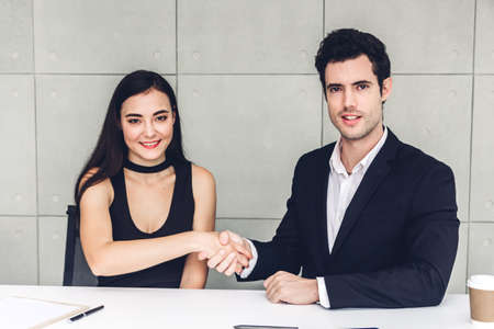 Success of handshake business partners.Partnership approval and thanks gesture concept