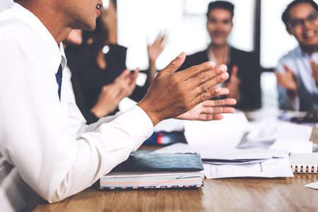 Business people clapping hands in the meeting.Partnership approval and thanks gesture conceptの写真素材