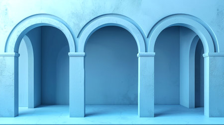 Blue architectural composition uses blue tones in design to evoke calm and serenity. It enhances aesthetic appeal, creates visual harmony, and influences spatial perception in builの素材