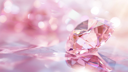 Gemstone on a pink background with bokeh effect.の素材
