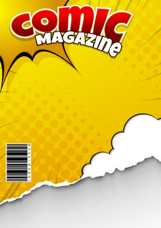 Comic magazine design template with cartoon style elementのイラスト素材